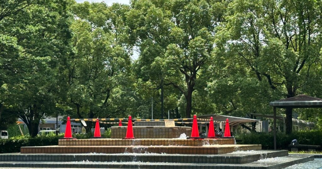 三橋総合公園の水遊び場の全体像